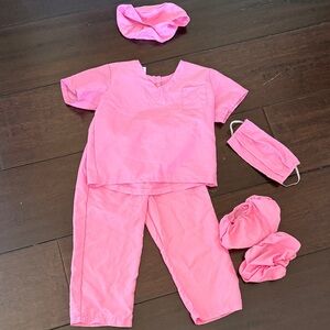Kids Pink Doctor Scrub Costume Set
